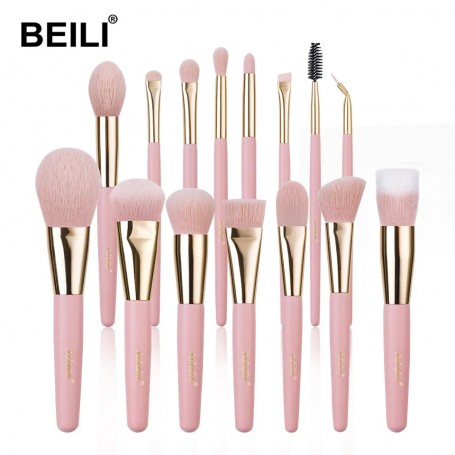 Set 15 pensule make-up Beili Pink Vegan