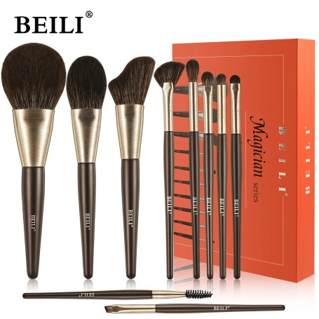 Set 10 pensule make-up Beili Brown Vegan