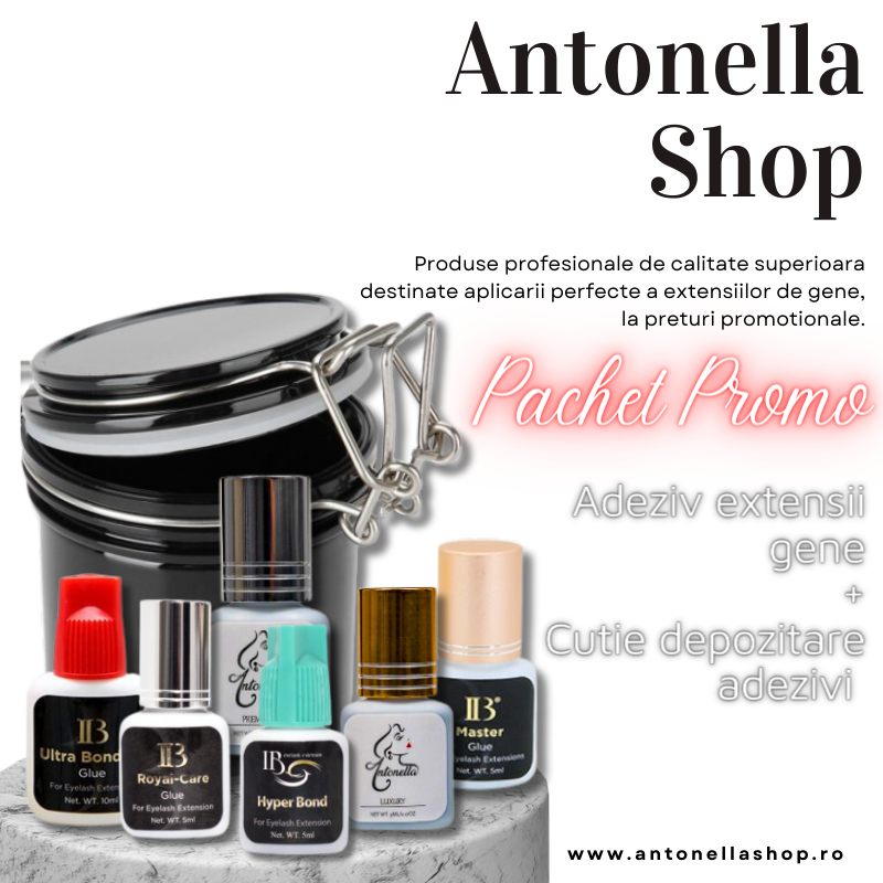 Pachet Promo Adezivi Extensii Gene 5ml + Cutie depozitare adezivi