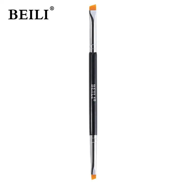 Pensula dubla eyeliner / sprancene par sintetic Beili Black BA20