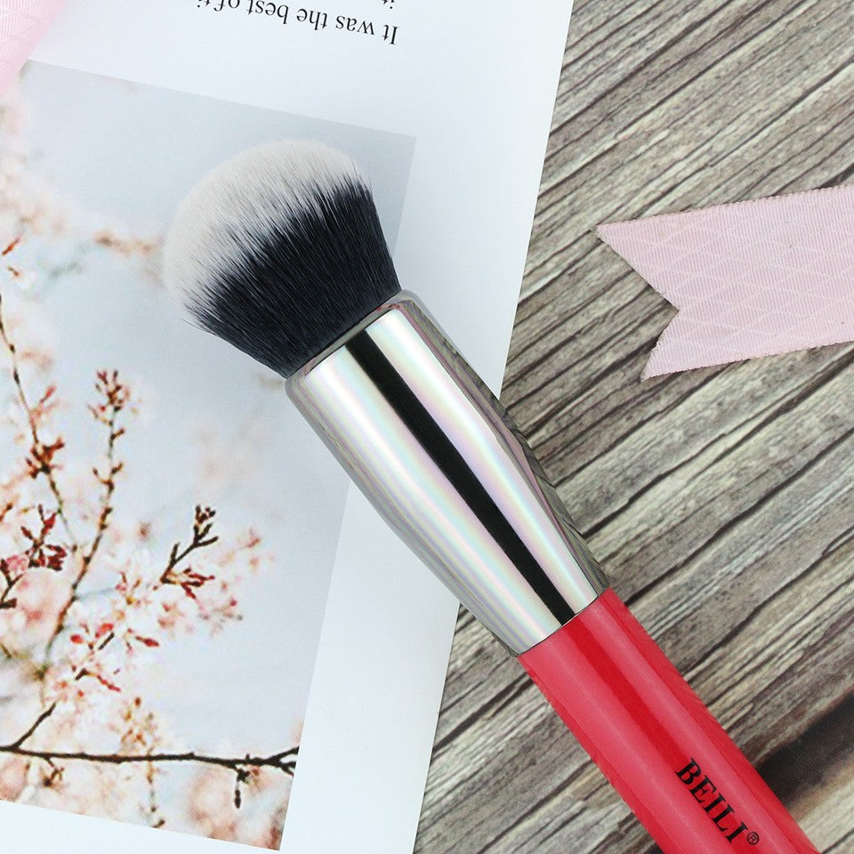 Pensula fond de ten par sintetic Beili Red H102