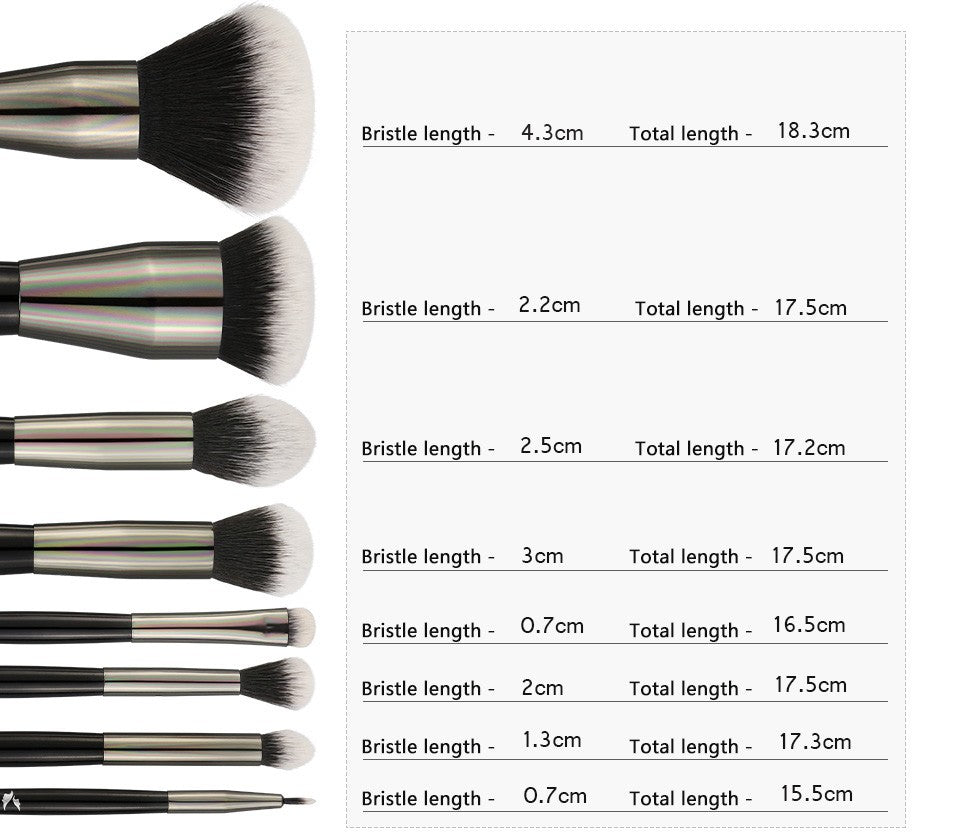 Set 8 pensule make-up Beili Black Professional