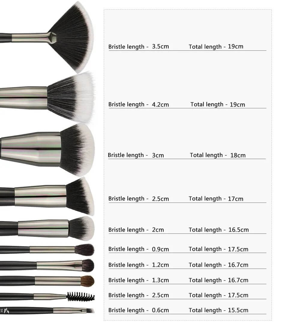 Set 10 pensule make-up Beili Black Professional