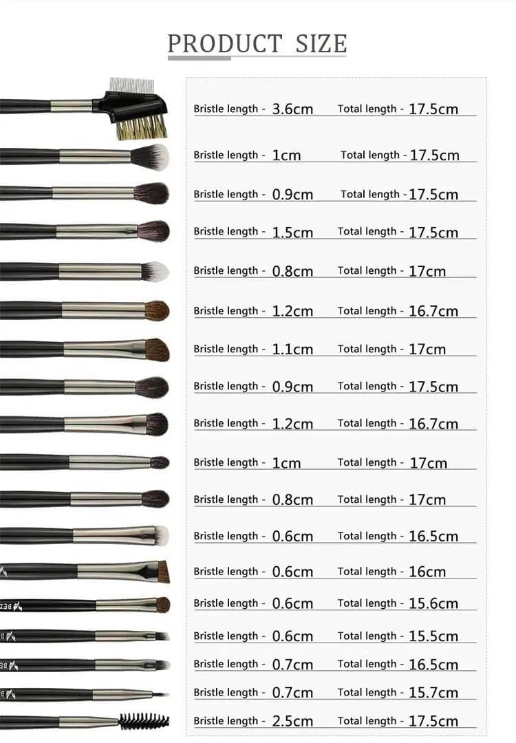 Set 18 pensule make-up Beili Black