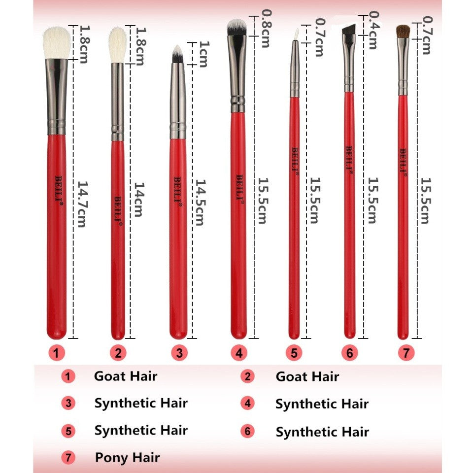 Set 7 pensule make-up Beili Red