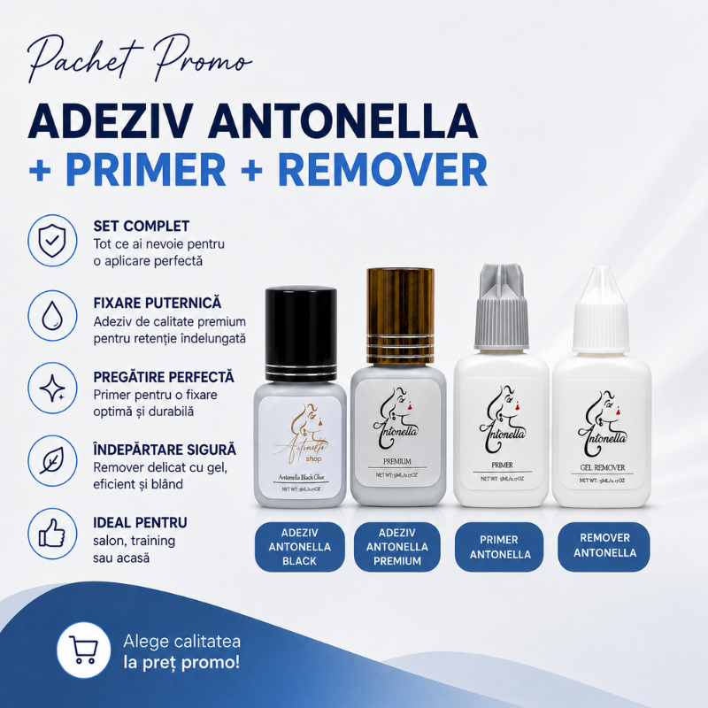 Pachet Promo Adeziv Antonella+Primer Antonella+Remover Antonella