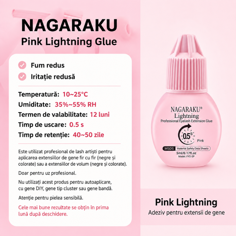 Adeziv Gene Nagaraku Lightning Glue Pink 5ML