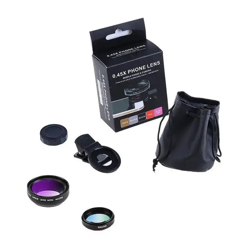 Lentila Macro HD 2in1 Cu Prindere Universala Super Wide 0.45X