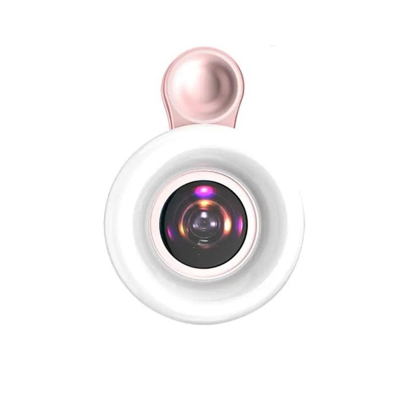 Lentila Telefon Macro 15x Led Universala Roz/Negru